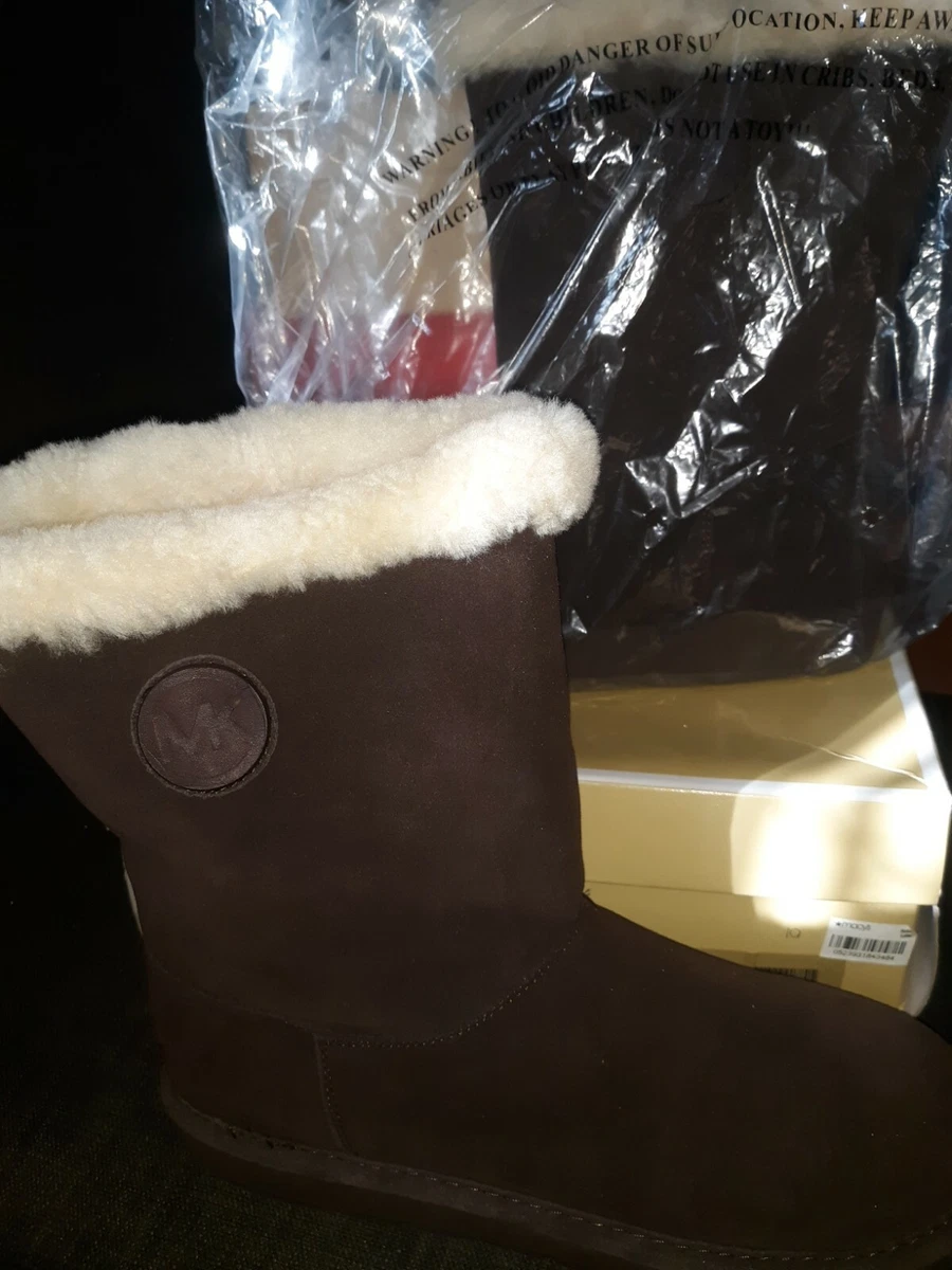 Michael Kors Women Coffee Brown Suede Winter Mid MID Calf Boots Bootie Shoe 10 M