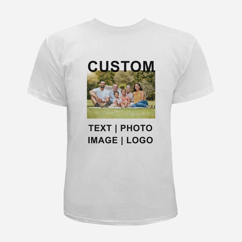 Custom Personalized T Shirt Print Your Logo Photo Text Custom Made Shirt Tee - Image 1 of 4
