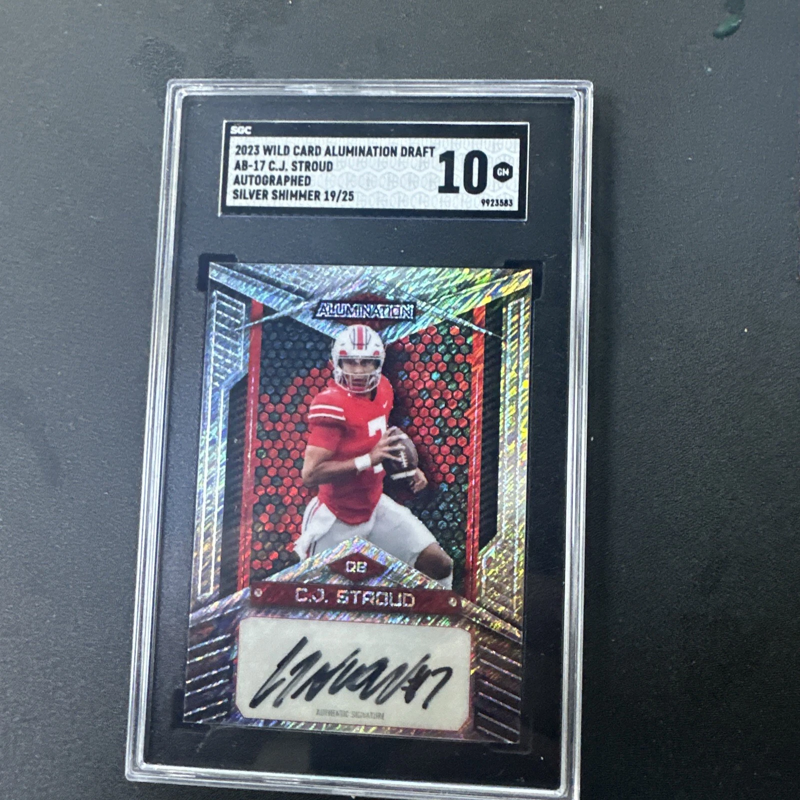 CJ Stroud Wild Card Alumination Draft Autographs #AB17 Shimmer-Silver