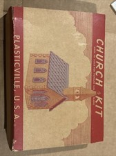 Plasticville CC-8 Church, W/Bell  Cross Box Very Good 2 Corners Taped Complete