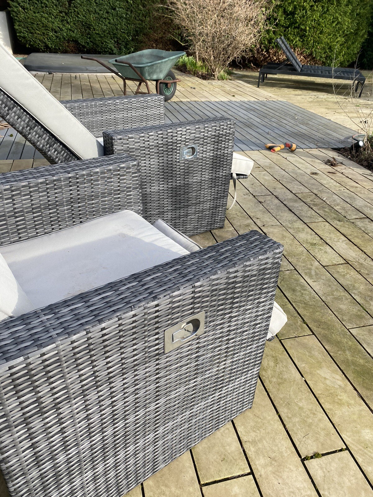 Modern Garden OUTDOOR RECLINING 2 Chairs CUSHION Rattan Furniture UK eBay