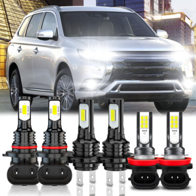 For Mitsubishi Outlander 2017 2018 2019 LED Headlight High Low Beam + Fog Lights
