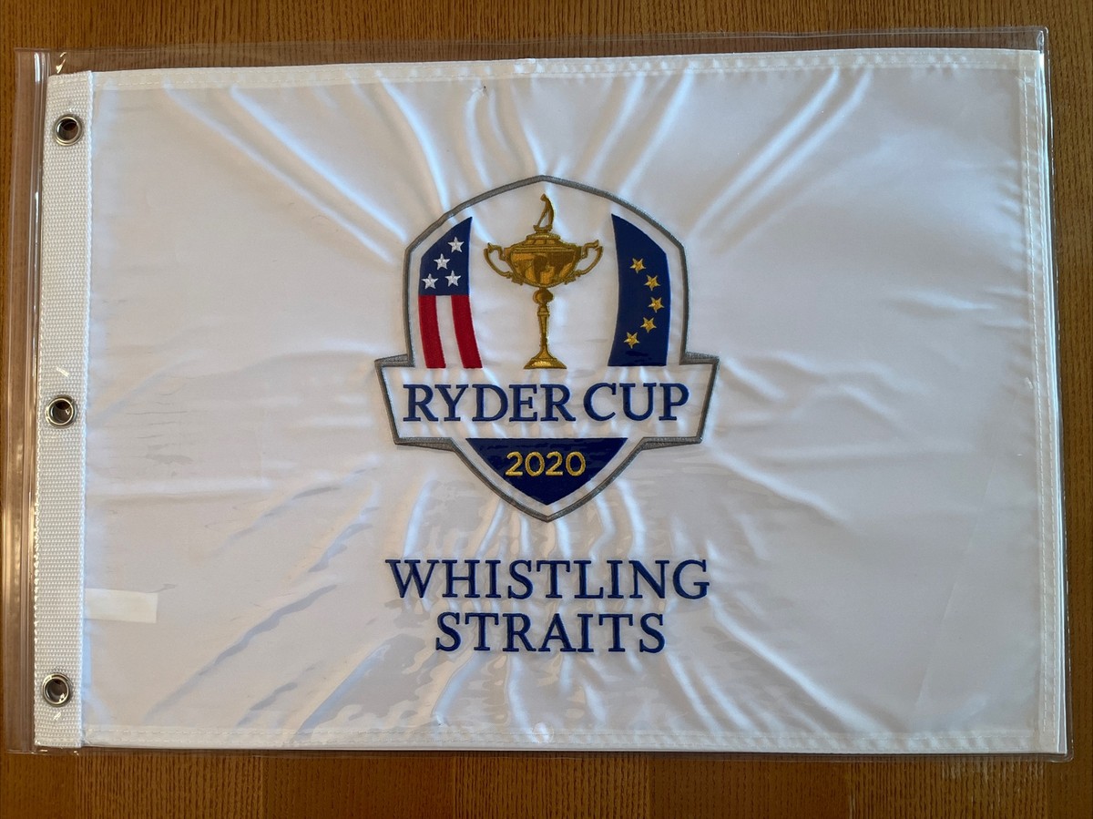 Porte-sac (bag Tag) Ryder Cup – Double Face Argent, Whistling Straits & Blackwolf Run – Neuf
