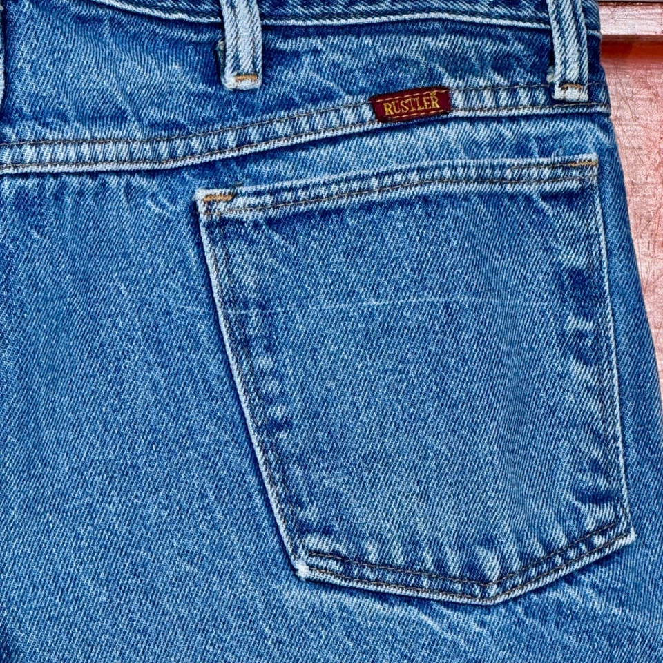 Vintage Rustler Jeans Straight Leg Regular Fit Classic Denim Pants Size 35x28.5 - Image 3 of 4