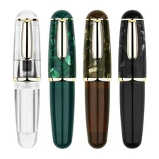 New MAJOHN Q1 Mini Eyedropper Fountain Pen Resin Short Pocket Pen EF/F Gift Pen