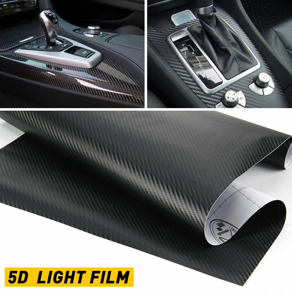5D Glossy Vinyl Carbon Fiber Car Interior Wrap Stickers Auto Accessories