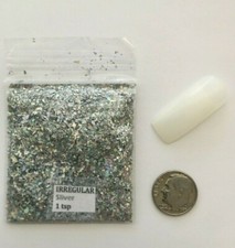 Solvent Resistant IRREGULAR shape Glitter Silver Nail Art Face Crafts-1tsp-US