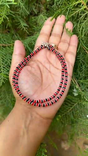 2 Pc 925 Silver Evil Eye Protection Anklet, 10" Amulet Nazariya Red Black Bead - Video 1 of 1