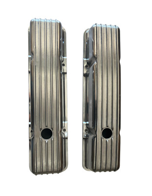 Aluminum Tall Finned Valve Covers for 1958-1986 SBC Chevy 327 350 400