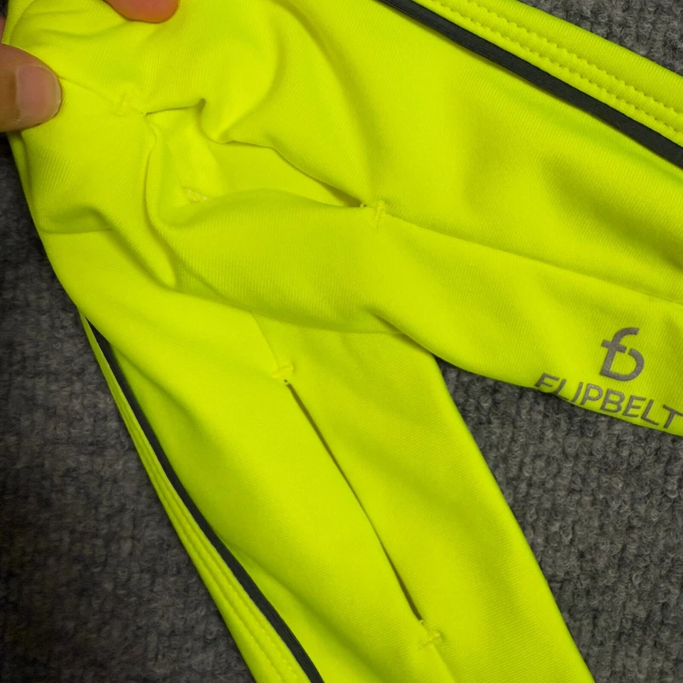 Cinturón FlipBelt Mujer XL Viaje Caminata Entrenamiento Correr Ciclismo Cinturón Amarillo Nuclear Foto 3 de 4