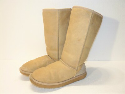 Women's UGG Classic Tall Suede Sheepskin Winter Boots Beige