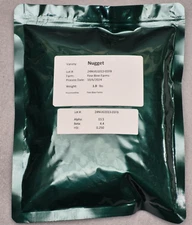 Nugget Hop Pellets 1 LB 2024 Crop Year Vacuum Nitrogen Flushed Stored Frozen