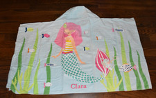 Pottery Barn Kids Mermaid Kid Beach Hooded Towel Clara Personalization NEW