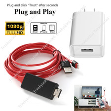 For iPhone 14 12 11 8 6 X 1080P HDMI Mirroring AV Cable Phone to TV HDTV Adapter