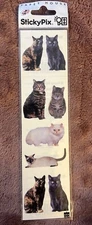 Vintage Paper House Sticky Pix Stickers Kittens Cat Kitty 1 Sheet Scrapbook New