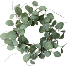 Eucalyptus Leaves Wreath Metal Polyester Green Wreath 14 Inches for the Front Do