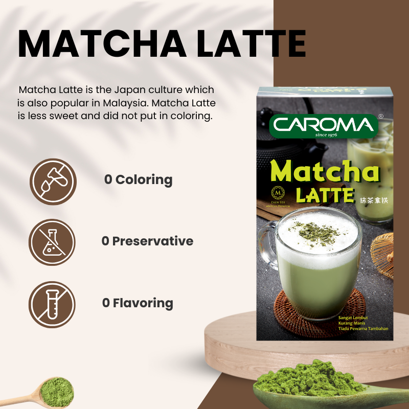 CAROMA Premium Instant Matcha Latte Powder for Quick & Easy Brews