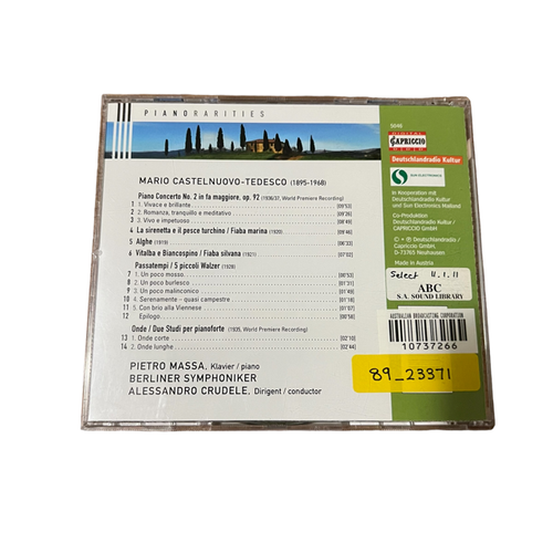 Mario Castelnuovo Tedesco Piano Concerto No. 2 Pietro Massa Audio CD Very Good - Picture 6 of 7