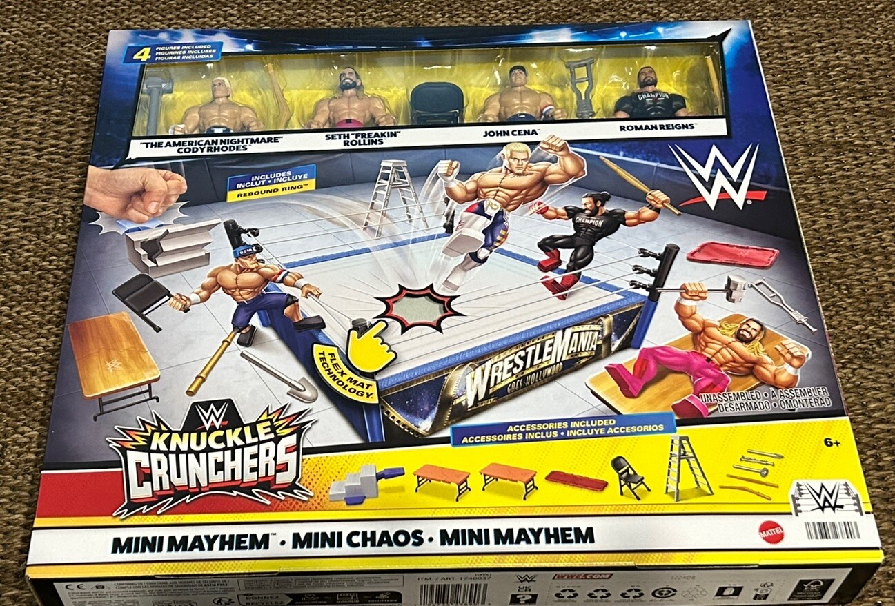 WWE Knuckle Crunchers Mini Mayhem Ring Bundle – Action-Packed Wrestling Fun!