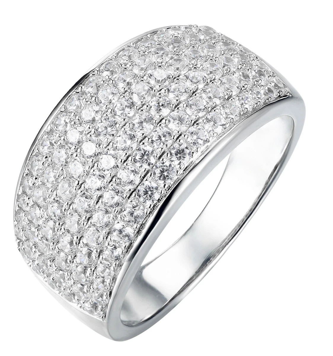 Sterling Silver Eternity Band Ring With 0.75ct Simulated Diamonds - Sizes K To S