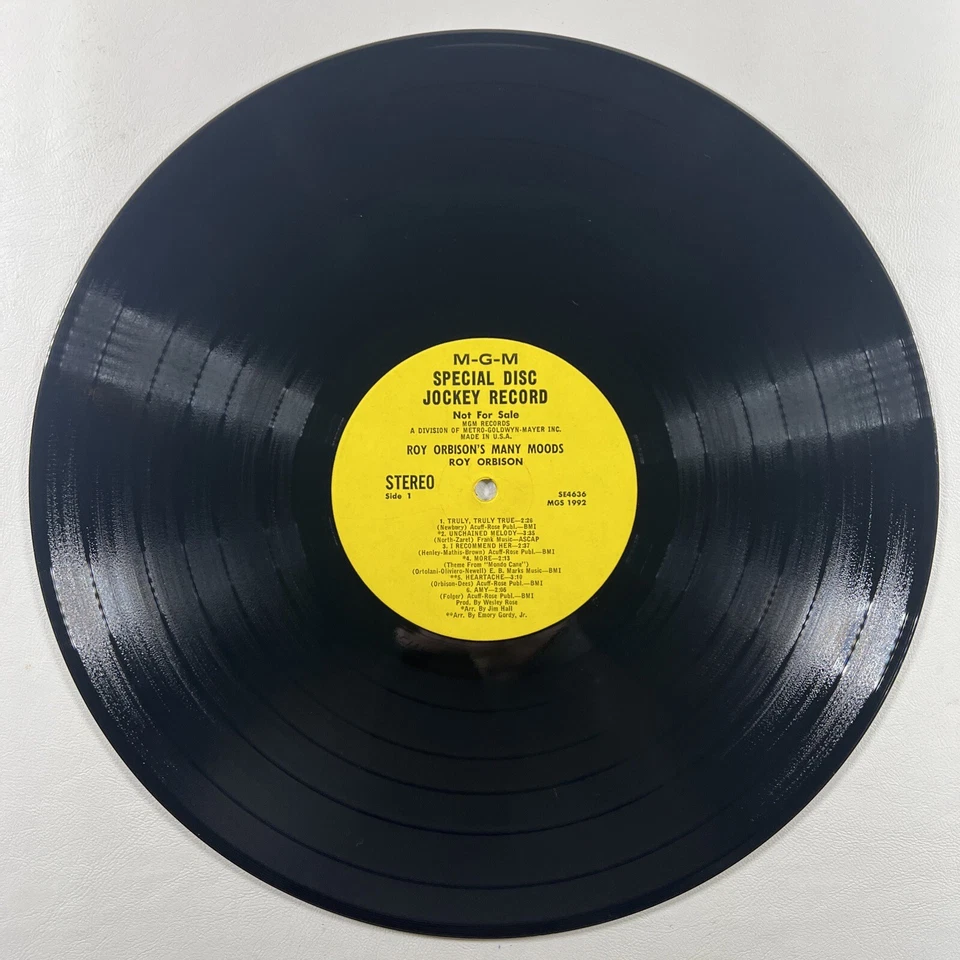 Roy Orbison “Roy Orbison's Many Moods” LP/MGM SE-4636 (EX) DJ Promo 1969 - Image 3 of 4