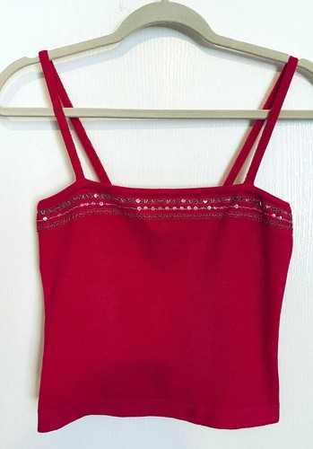 BCBG MAXAZRIA Hot Pink Embroidered BEADED Sequined CROPPED SWEATER SET - S - Bild 2 von 10