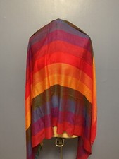 Women Rainbow Scarves Long Cozy Shawl Soft Wraps Bohemian Scarf Peru Pride New