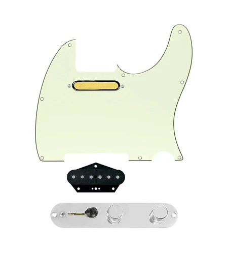 920D Gold Foil Pickup 4 way Loaded Mint Green / Chrome Pickguard for Tele Guitar
