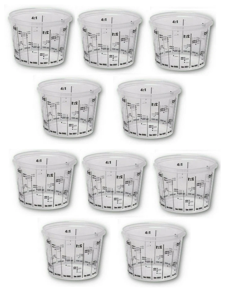 Lackmischbecher 10 Stück mit Skala Mischbecher 750ml Markenqualität AVO PVC750