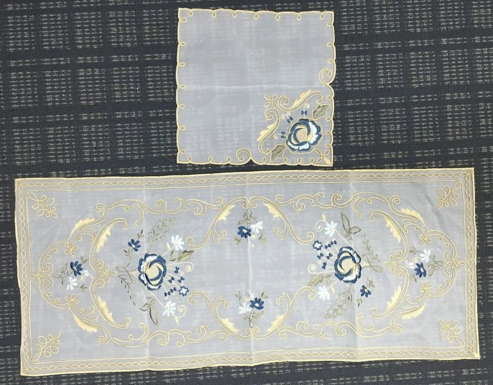 2 Handmade Tablecloths Coffee Table Runner Cloth set Armenian Embroidered - Image 2 of 4