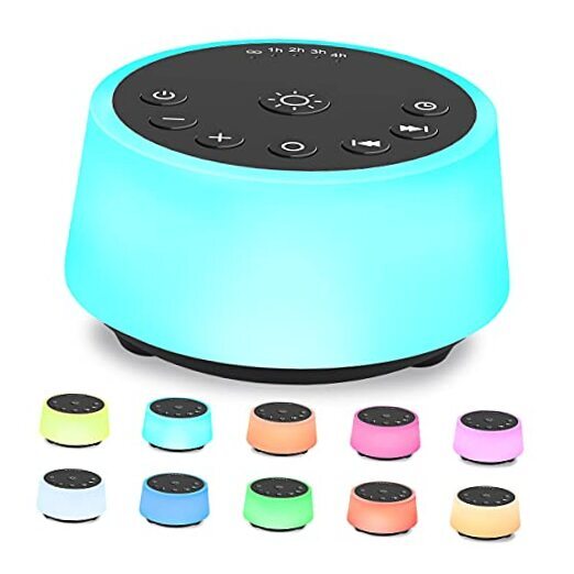 Sound Machines with 10 Colors Night Light 25 Soothing Sounds and Sleep Black