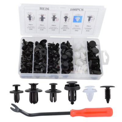 100 for GM 1595864 1605396 Clips Fender Line Bumper Push Retainer Fastener +Tool