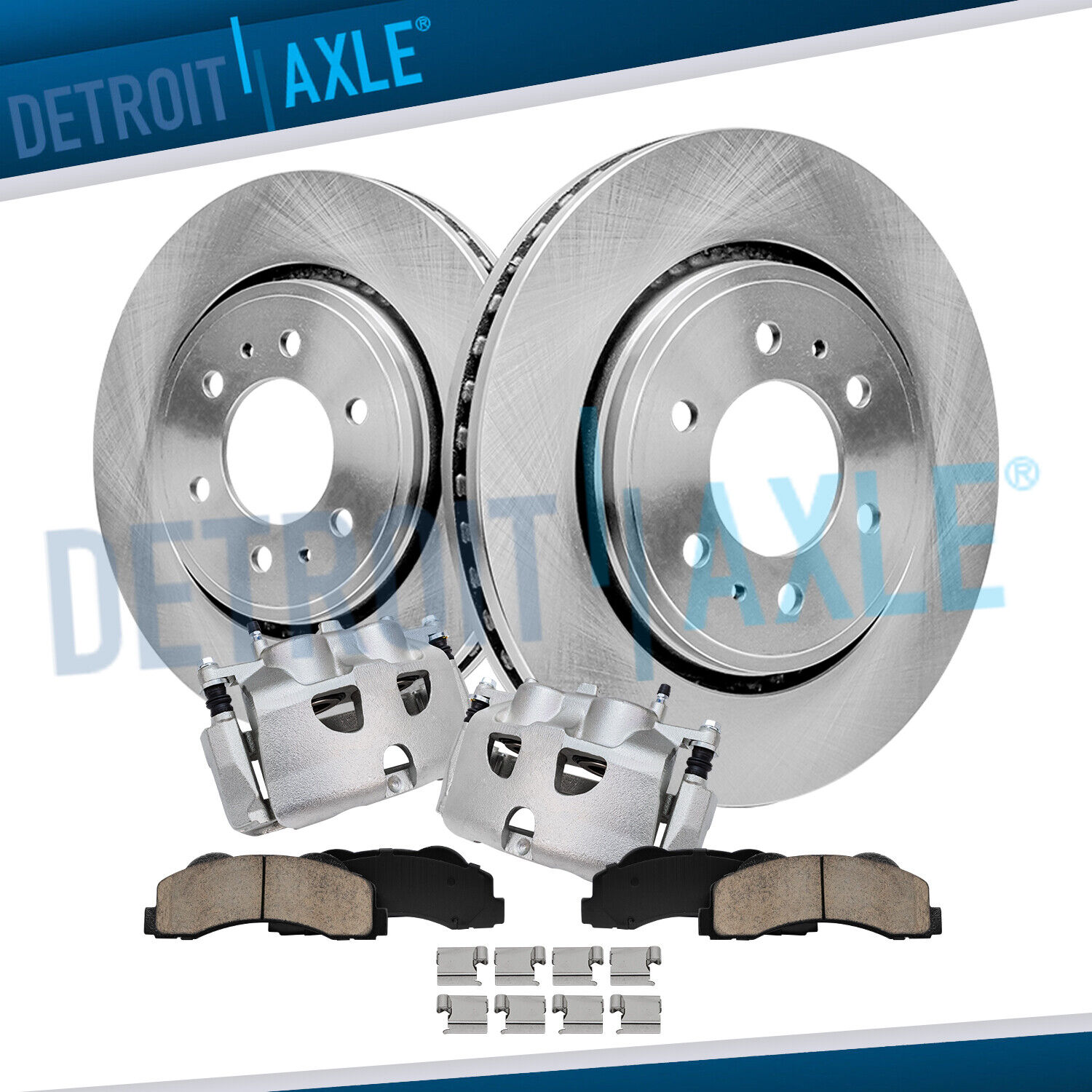Front Rotors + Calipers Brake Pads for Ford Expedition F-150 Lincoln Navigator
