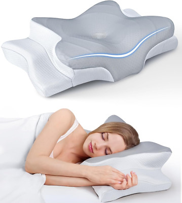 Ultra Cooling Orthopädisches Memory Foam Nackenkissen, verstellbare Nackenstütze