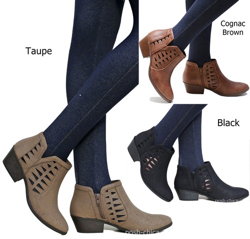 Ankle Booties Low Heel Western Boots | eBay