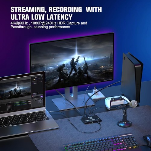 4K HDMI Video Capture Card for Streaming,4k@60hz,HDR VRR Passthrough low latency - Afbeelding 12 van 24