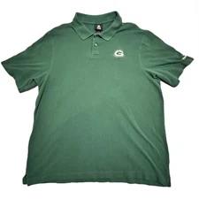 Green Bay Packers Reebok Mens Large green polo with embroidered G Logo