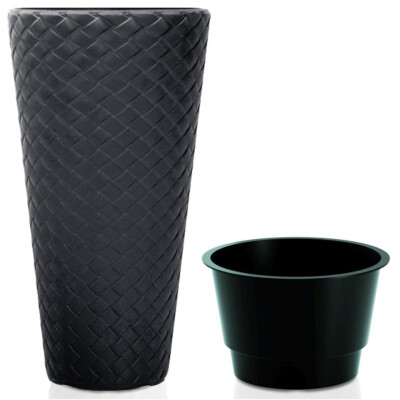 NEU! Blumentopf Blumenkübel Kunststoff Matuba Anthrazit Slim Ø40cm H=78cm 