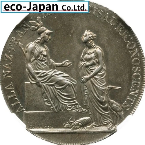 Cisalpine Republic of Italy Scudo Silver Coin 1800 (ANNO VIII) NGC (MS62)