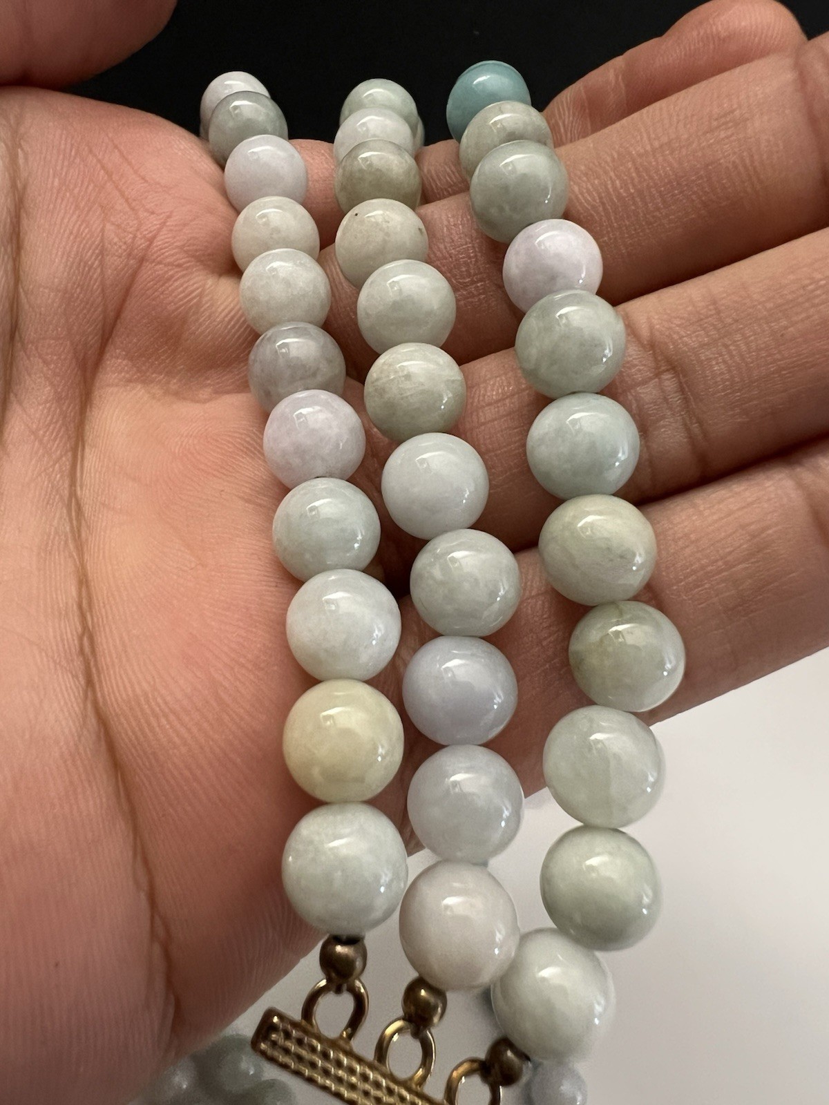 Multi strand & Multi Colored Beaded Necklace w/Go… - image 8