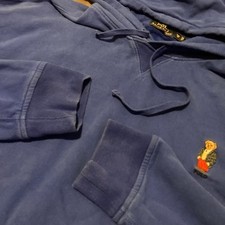 Polo Ralph Lauren polo bear pullover hoodie single-v cobalt blue Men 2XB/29