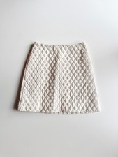 Aritzia SUNDAY BEST Flynn Ivory Faux Leather Quilted A-Line Mini Skirt, Size 00