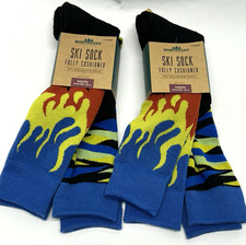 Northeast Outfitters Ski Socks Lot of 2 2 Pair Ea Youth Small Flames Socks B7