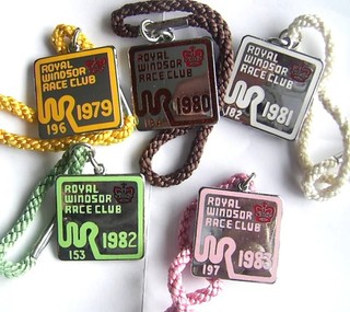 5 Windsor Racecourse Members badges 1979 1983