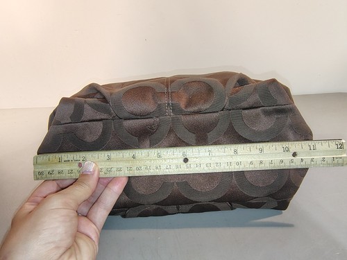 Coach Brooke Hobo brown canvas Op Art 14147  purse Leather/ Gold Hardware - Picture 4 of 20