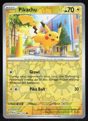 PIKACHU ( PAL 062/193 ) REVERSE HOLO - Pokemon - 2023 OKACHEKE LP