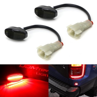 Smoked Lens Red LED Rear Below Taillamp Sidemarker Lights For 17-20 Ford Raptor