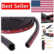 Durable 10FT Rubber Weather Stripping - Self-Adhesive D-Shape for Vehicles