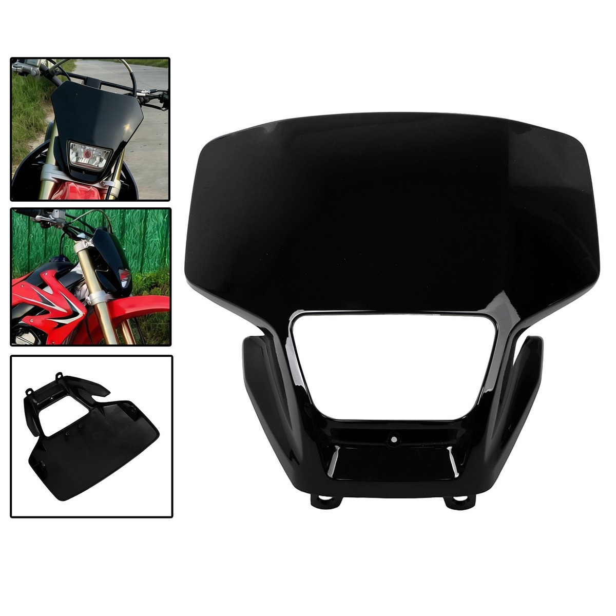 For Honda CRF450X 05-07 CRF250X Headlight Cover Gloss Black Shroud