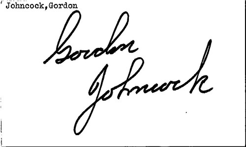 1960's -Gordon Johncock- Signed/Autograph/Auto Index Card Indy 500 Racing